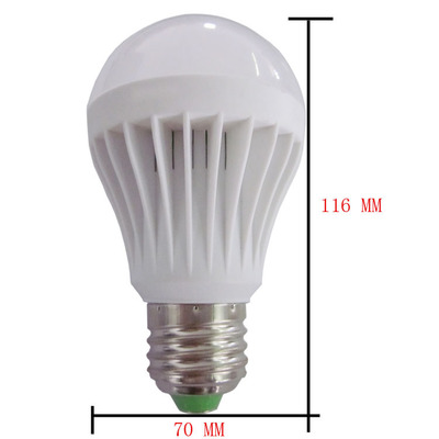 【7W LED5730貼片 塑料球泡燈 恒流 ac110-265v】價格,廠家,圖片,LED球泡燈,崇左市晶光輝照明-